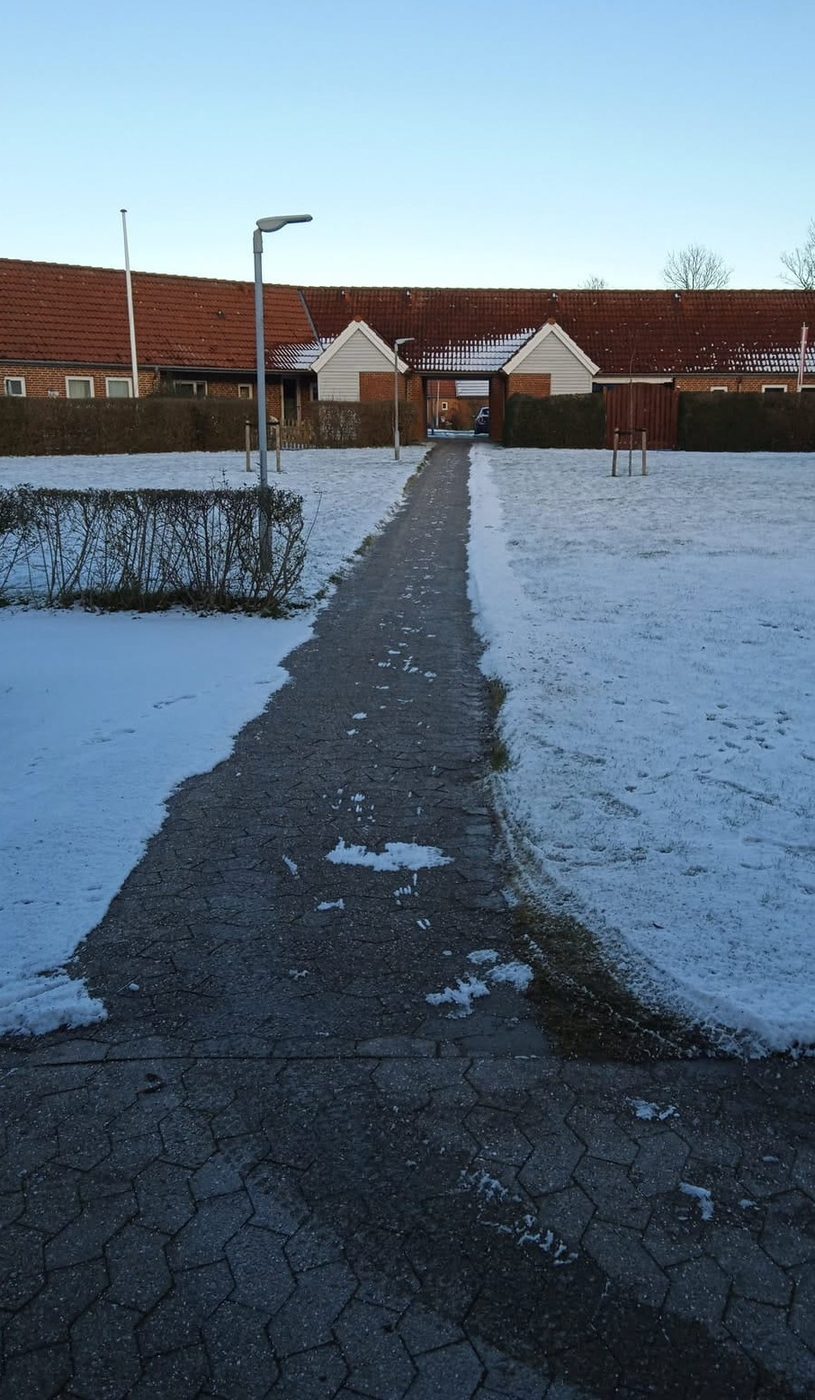 Snerydning af adgangsvej ved boligforening i Odense